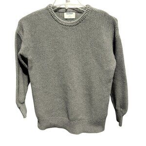 Old Navy Gray Textured Tunic Sweater Cotton Crew Neck LS Pullover Preppy Sz M